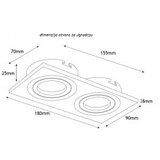 Bb Link rozetna 707 crni kristal 2XGU10 | ePonuda.com