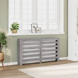 vidaXL Pokrov za radiator siv sonoma 149x20x82 cm inženirski les Cene