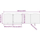 vidaXL Ograda za pse z vrati zložljiva 4 paneli črna 320 cm topolovina | Shoptok.si