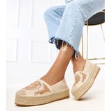 Gemre Beige embroidered platform espadrilles Lorina | shoptok.hr