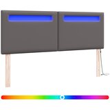  LED glava kreveta Siva 144 cm Lažna koža | shoptok.hr