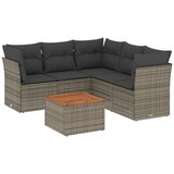  The Living Store Vrtna sedežna garnitura 6-delna z blazinami siv poli ratan - Vrtna Sedežna Garniture, (21452608) | Shoptok.si