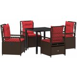 vidaXL Komplet za jedilnico v vrtu 5 pcs Rjava poli ratan, (5000045596) | Shoptok.si