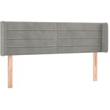  Uzglavlje s ušima svjetlosivo 147x16x78/88 cm baršunasto | shoptok.hr