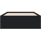 vidaXL Posteljni okvir s predali črn 100x200 cm inženirski les | Shoptok.si