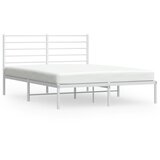 The Living Store Kovinski posteljni okvir z vzglavjem bel 135x190 cm - Posteljni Okvir, (21525488) | Shoptok.si