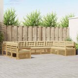  Set vanjskih sofa 9 pcs Bijela i bež Čvrsto drvo akacije | shoptok.hr