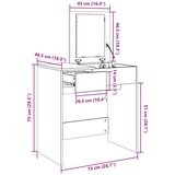 vidaXL Toaletni stolić s ogledalom siva boja hrasta 73 x 46,5 x 120 cm | shoptok.hr