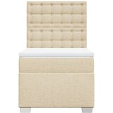  Krevet s oprugama i madracem krem 90 x 190 cm od tkanine | shoptok.hr
