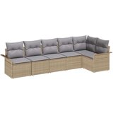  Set od 6 komada vrtne sofe s jastucima bež poli ratan dvosjedna vrtna sofa s odlaganjem i jastucima bež poli ratan | shoptok.hr