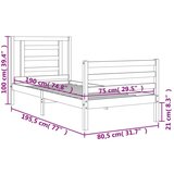  Posteljni okvir z vzglavjem bel 2FT6 trden les | Shoptok.si