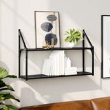 Maison Chic Stenska polica - Viseča Polica 2-nadstropna črna 80x21x51 cm inženirski les, (21793659) | Shoptok.si