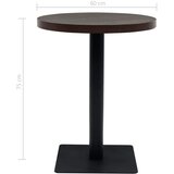  Okrugli stol za bistro od MDF-a i čelika 60 x 75 cm tamni pepeljasti | shoptok.hr