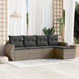 Maison Chic Seti vrtnega pohištva - Vrtna garnitura - Vrtni pohištvo set 5-delna z blazinami siv poli ratan, (21818469) | Shoptok.si