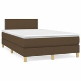 vidaXL Box spring postelja z vzmetnico temno rjava 120x190 cm blago Cene