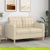 vidaXL Kavč dvosed krem 120 cm blago | Shoptok.si