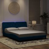  Okvir kreveta s LED-om bez madraca plavi 160 x 200 cm baršunasti | shoptok.hr