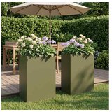 vidaXL Vrtna saksija 2 kom. Maslinastozelena 50 x 40 x 75 cm - Maslinastozelena 50 x 40 x 75 cm 2 | shoptok.hr