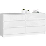 AKORD KOMODA K160 6SZ CLP BELA SJAJ, (21703013) Cene
