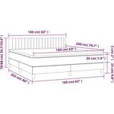  Krevet box spring s madracem LED smeđesivi 160x200 cm tkanina | shoptok.hr