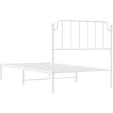  Metalni okvir za krevet s uzglavljem bijeli 100x200 cm | shoptok.hr