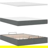 vidaXL Otomanski posteljni okvir z vzmetnico siv 140x200 cm blago | Shoptok.si
