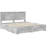 Okvir za krevet s uzglavljem Betonski sivi 180 x 200 cm | shoptok.hr