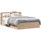 vidaXL Okvir za krevet s uzglavljem 140x200 cm od masivne borovine | shoptok.hr