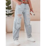 DStreet Spodnie damskie jeansowe baggy BAGGINOVA niebieskie | shoptok.hr