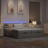  Okvir kreveta s madracima svijetlosivi 200x200cm od tkanine | shoptok.hr