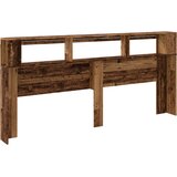  LED uzglavlje boja drva 220x18,5x103,5 cm konstruirano drvo | shoptok.hr