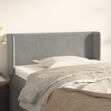  Uzglavlje s ušima svjetlosivo 103x16x78/88 cm baršunasto | shoptok.hr