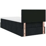  Otomanski okvir kreveta s madraca crni 90x190cm od tkanine | shoptok.hr