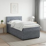  Boxspring krevet s madracem Tamnosiva 100 x 200 cm Baršun | shoptok.hr