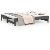  Dnevni ležaj na izvlačenje sivi 2x(90x190) cm masivna borovina | shoptok.hr