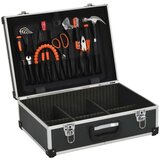 vidaXL Kovček za orodje 46x33x16 cm črn aluminij | Shoptok.si