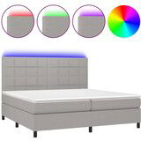  Box spring s madracem LED svjetlosivi 200x200 cm tkanina | shoptok.hr
