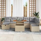  Sjedeća garnitura za vrt 9 kom. Bež poliratan 287 x 177 x 85 cm | shoptok.hr