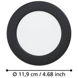 Eglo 901413-LED Ugradno svetlo za kupatilo FUEVA LED/6,3W/230V prečnik 11,9 cm IP44 crna | Eponuda.com