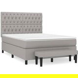 Maison Chic Box spring postelja - Vzmetna postelja z vzmetnico svetlo siva 140x200 cm blago SL7608, (21903565) | Shoptok.si