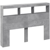 Ormarić za uzglavlje LED svjetlima boja betona 140x17x102 cm | shoptok.hr