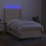  Krevet box spring s madracem LED krem 90x200 cm od tkanine | shoptok.hr