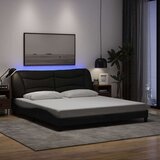  Okvir kreveta s LED svjetlima crni 180 x 200 cm od tkanine | shoptok.hr