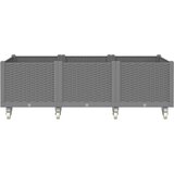  Cvetlično korito s kolesi svetlo sivo 150x80x54 cm PP, (21144338) | Shoptok.si