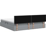  LED krevet za pohranu s madracem Svjetlosiva 200 x 200 cm | shoptok.hr
