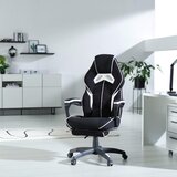 Novel GAMING STOL kovina, umetna masa, tekstil črna, bela | Shoptok.si