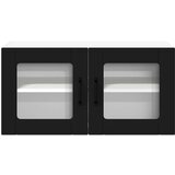 vidaXL Stenska kuhinjska omarica Črna 80 x 31 x 40 cm Konstruiran les | Shoptok.si