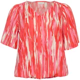 KAFFE CURVE Bluza 'Adriana' roza / ognjeno rdeča / svetlo rdeča / bela