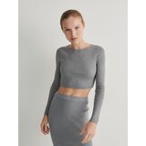 Reserved - Metalni pleteni džemper - light grey | shoptok.hr