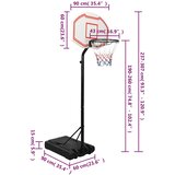 Košarkaški stalak bijeli 237 - 307 cm od polietilena | shoptok.hr